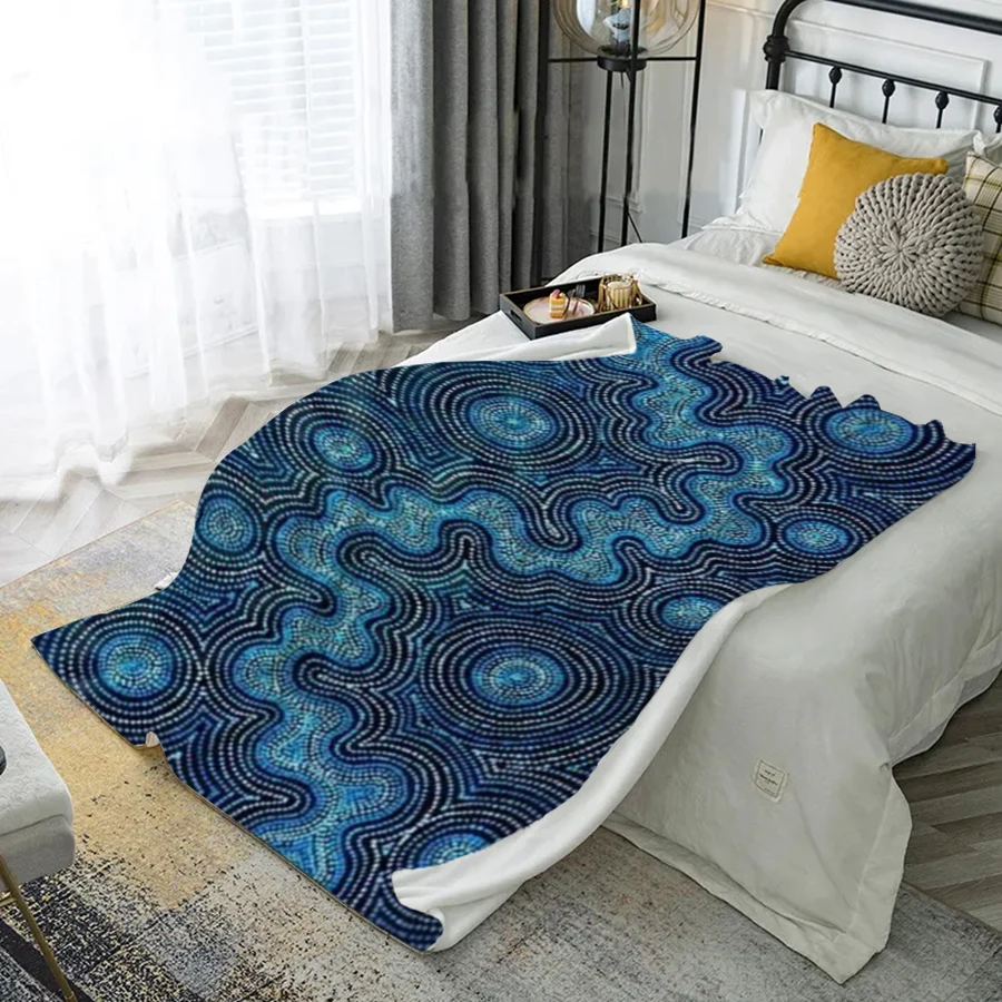

Одеяло с круглым узором, фланелевое покрытие из микрофибры, одеяло для спальни, гостиной, дивана, мягкое и удобное украшение для дома