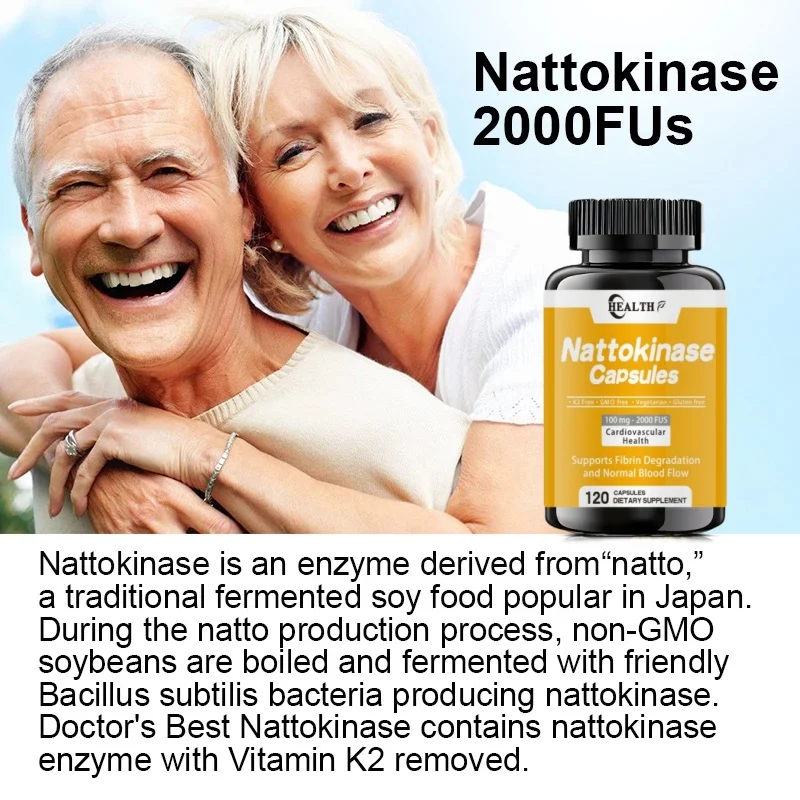 Nattokinase Supplement 2000 Fu Portions, 120 Capsules (from Natto, Japan) System Enzyme