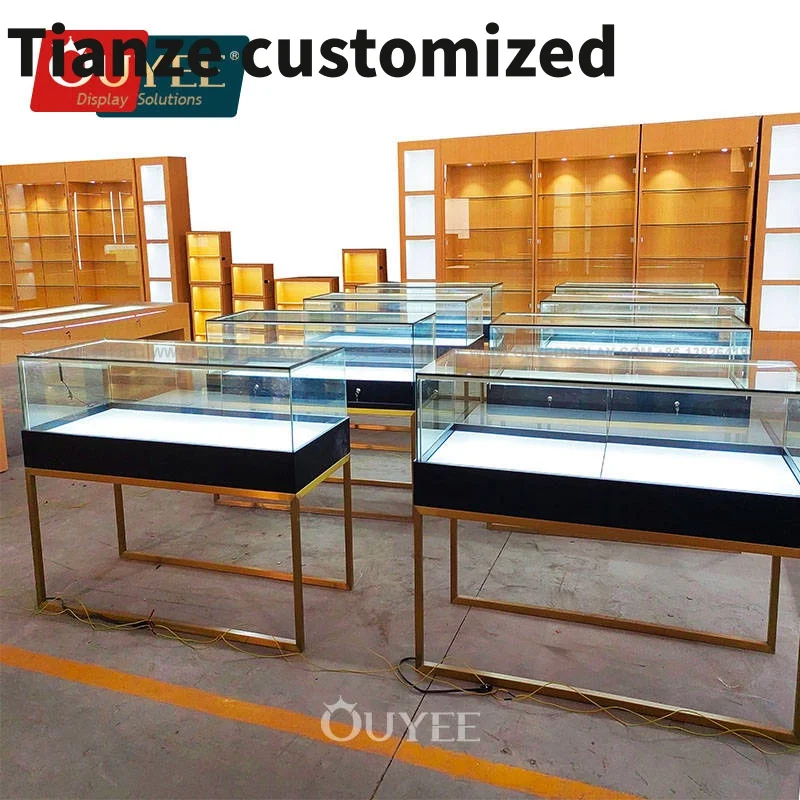 Customized-3D design service smoke shop glass display hookah light racks fixture show smoke store