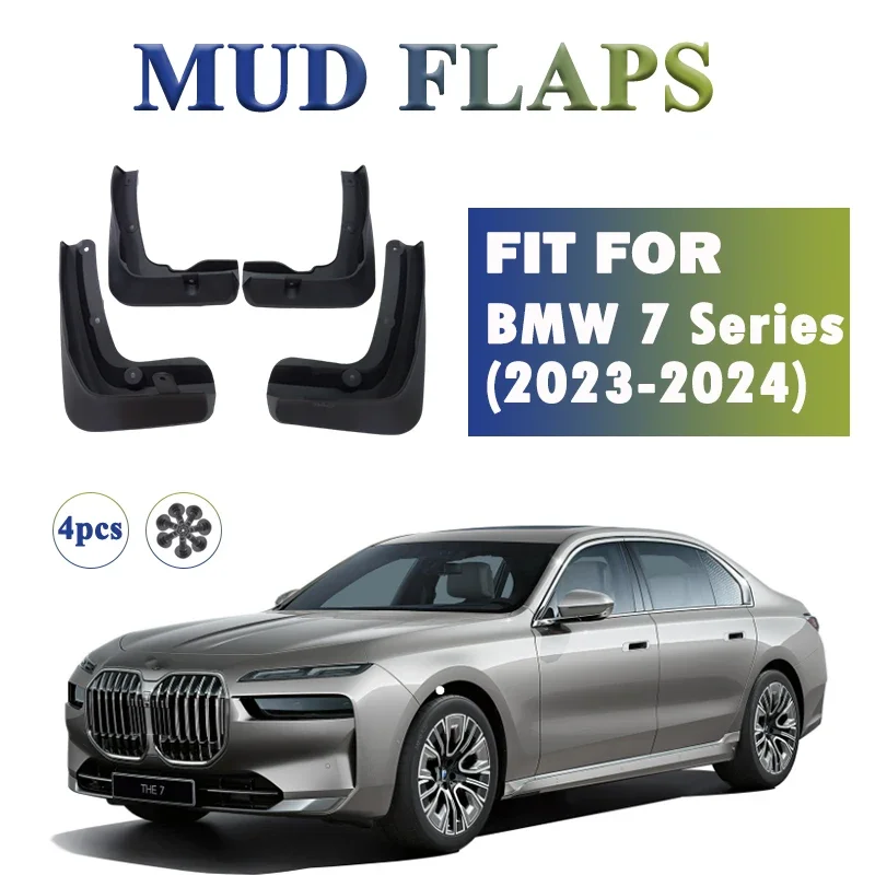 

Front Rear 4pcs FOR BMW 7 Series 2023 2024 Mudguards Fender Mud Flap Guards Splash Mudflaps Car Accessories