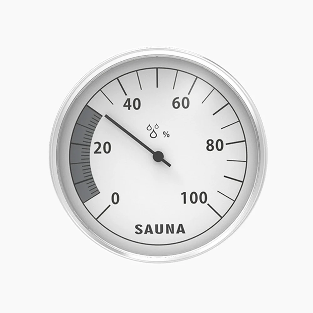 Mechanical Sauna Hygrometer High Temperature Resistant Aluminum Frame Wall Mounted Clear Display Humidity Gauge
