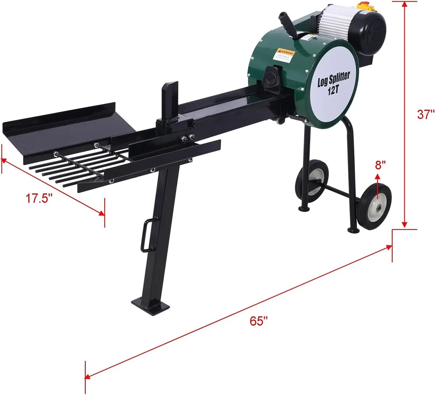 Portable Double Flywheel Electric Log Splitter Green Steel