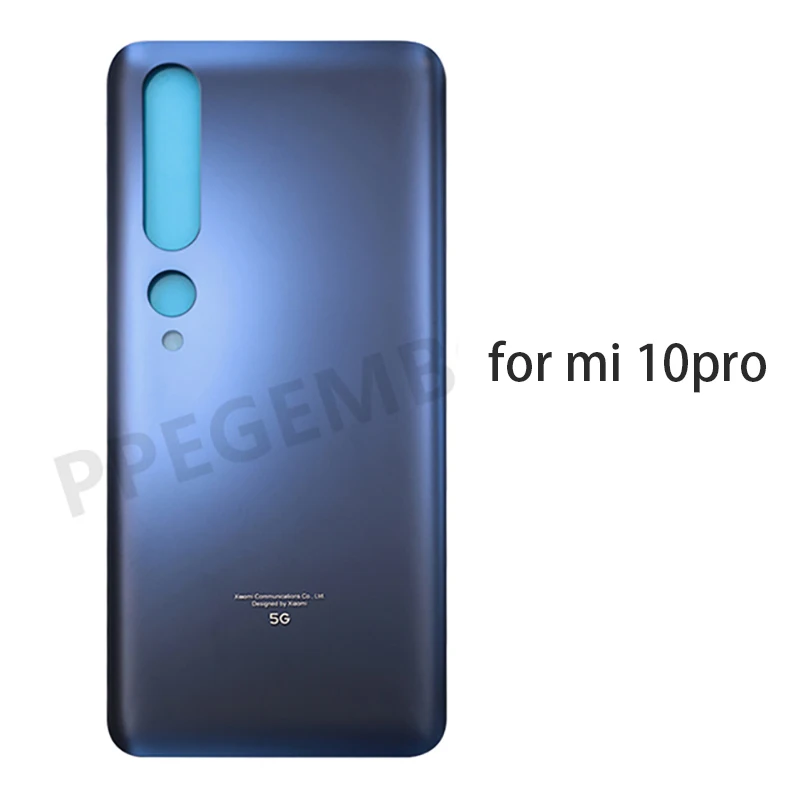 Cubierta trasera de batería para Xiaomi Mi10 Pro, carcasa de Panel de tapa trasera, piezas de reparación adhesivas, vidrio para Mi 10 Pro 5G