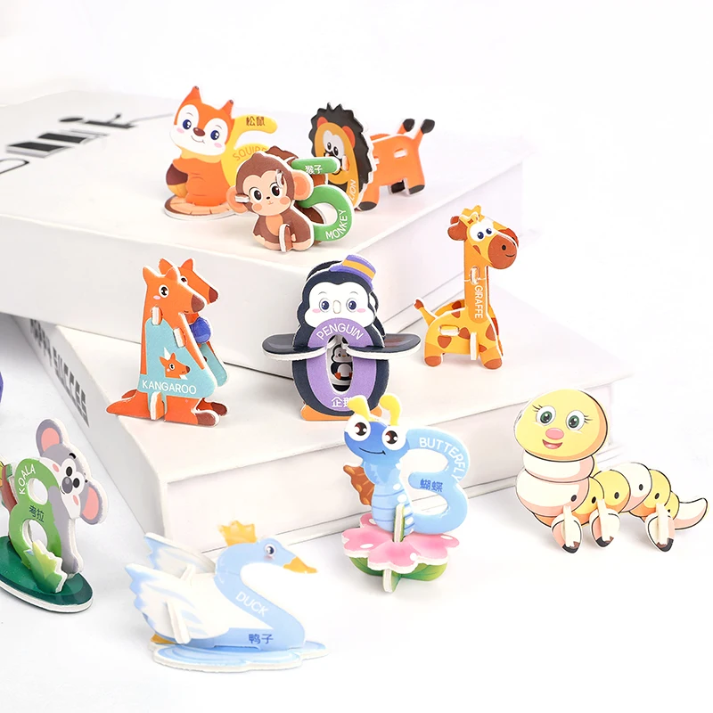 

10Pcs 3D Animals Foam Puzzle Educational Toys For Baby Shower Birthday Party Favor Guest Gift Back To School Prize Pinata Filler