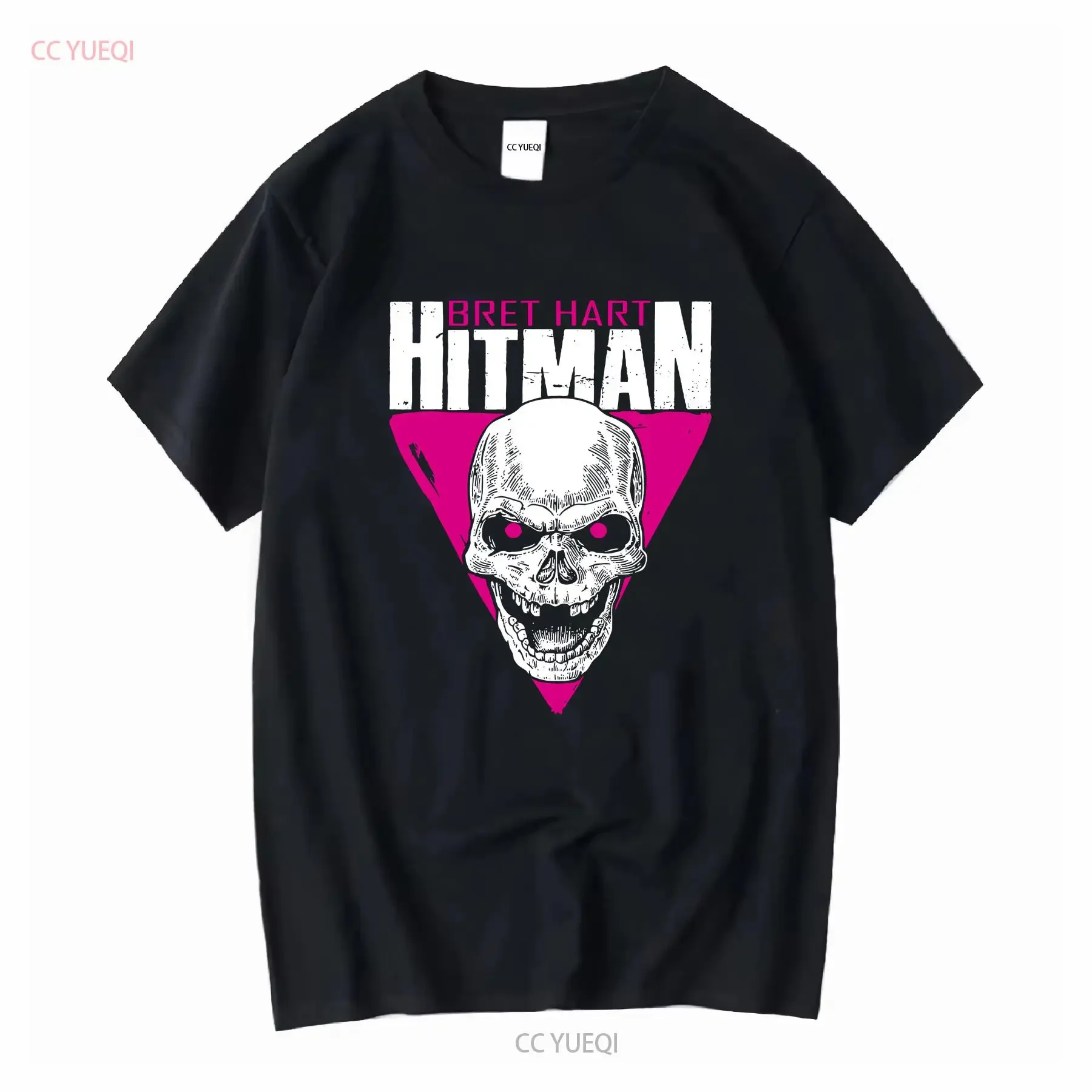 Bret The Hitman Hart Classic Skull camiseta vintage ropa de calle lavada moda Unisex elegante Casual gráfico suave