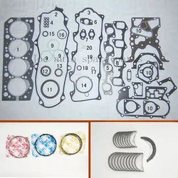 2LT 2L-T Full gasket set kit crankshaft connecting rod bearing piston ring for Toyota Land Cruiser 4Runner Hilux Hiace Mark 2.4L