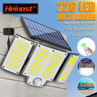 Solar Motion Sensor Lights with Remote,Outdoor Security Flood lights 3 Heads,3 Lighting Modes for Garden Camping 280 Leds-280LED
