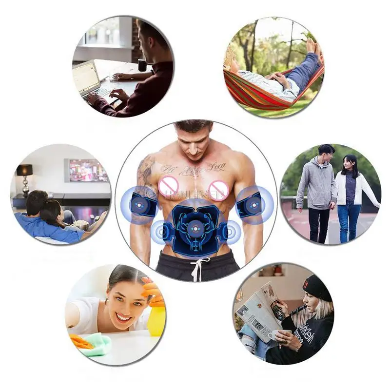 1 комплект умного фитнес-массажера EMS, стимулятор мышц живота и рук, тренажер для упражнений на мышцы, ленивое домашнее оборудование для фитнеса