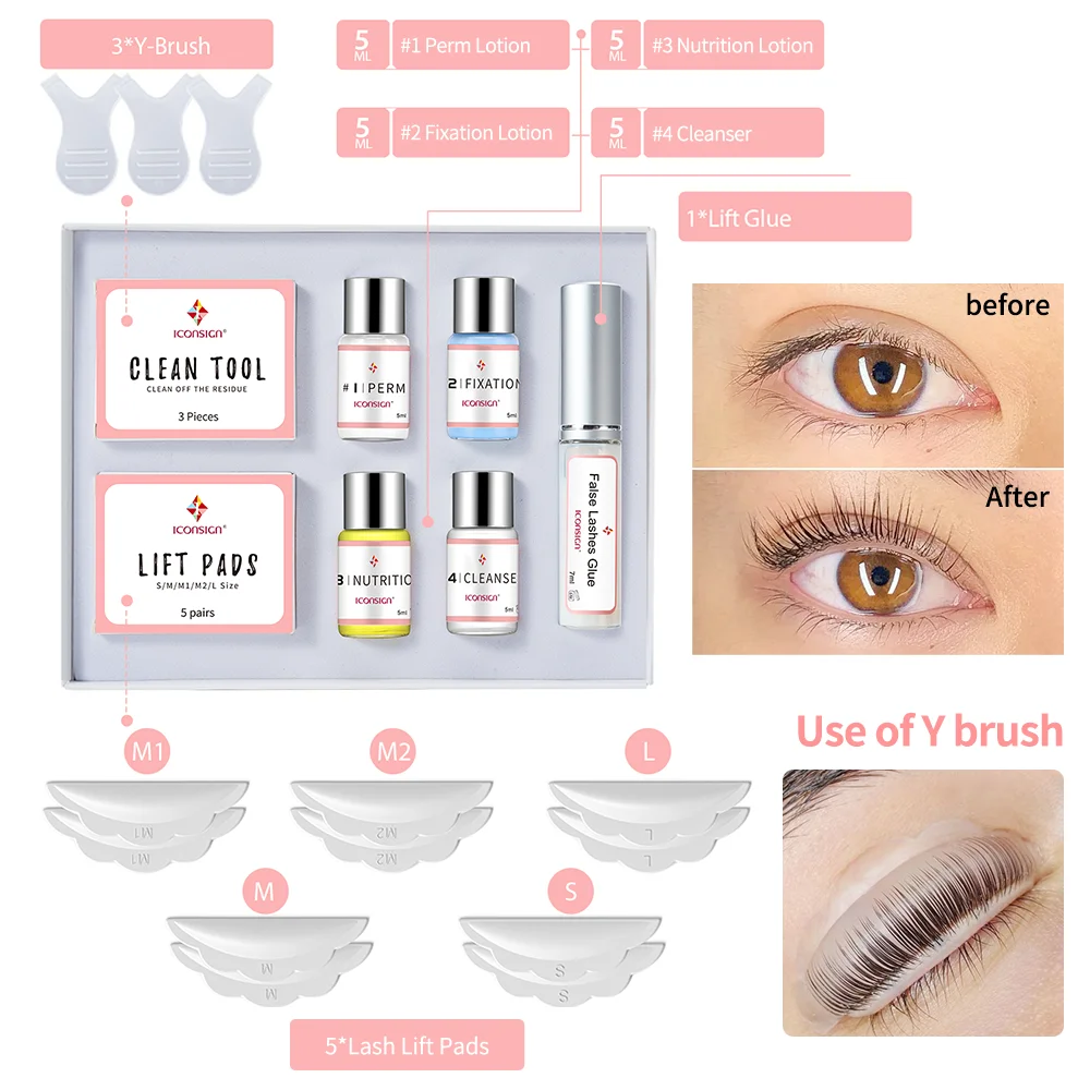 ICONSIGN Lash Lift Kit Keratin Eyelash Perm Set Lifting Eyelash Lasting Curled 6 to 8 Weeks Eyelash Makeup Salon Beauty