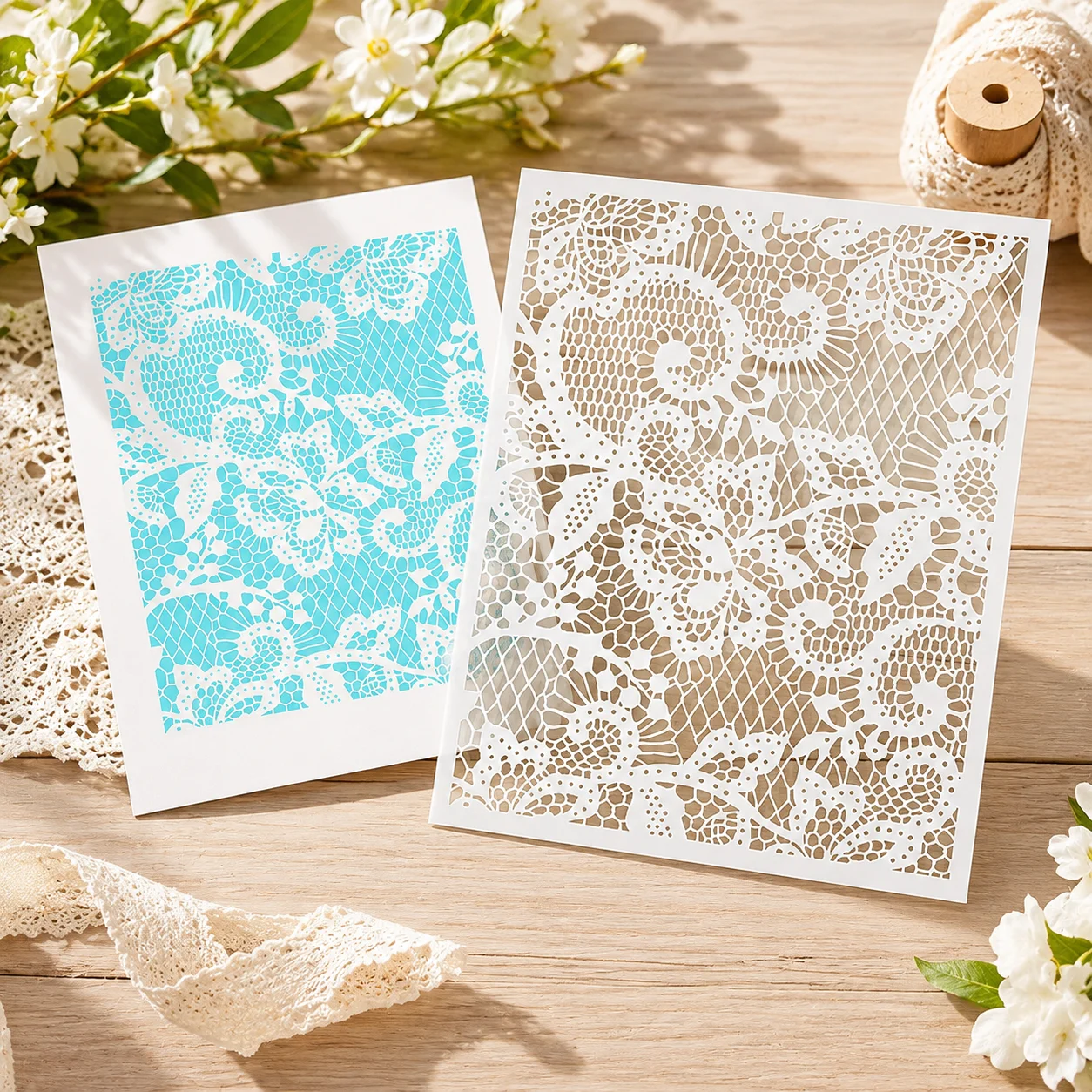 Board Game Book - 1Pc Flower Grid Background Stencil Reusable