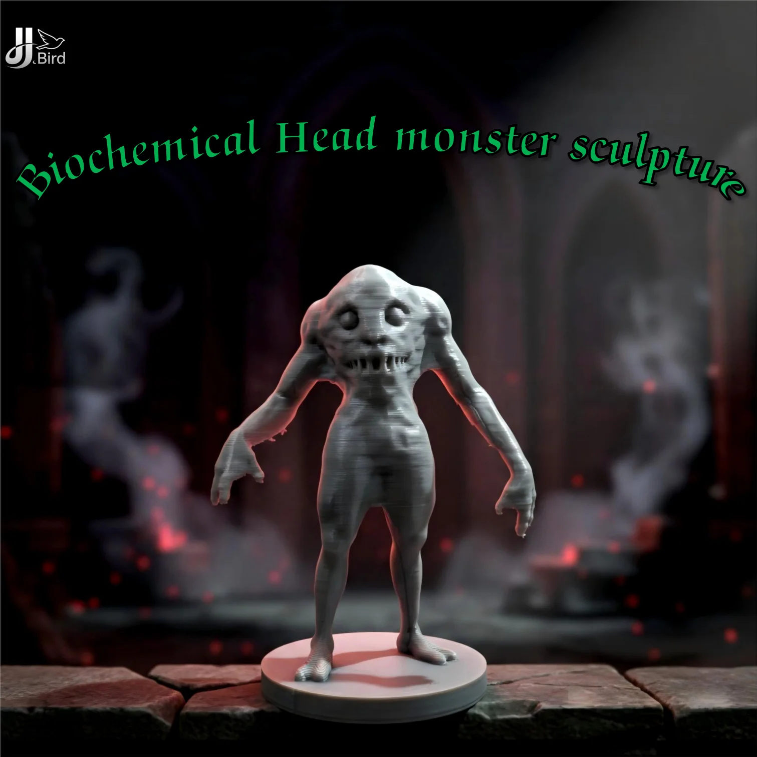 1pc Headless Monster Statue, Chest-Face Creature with Twisted Posture. Expertly Crafted Eerie Details.