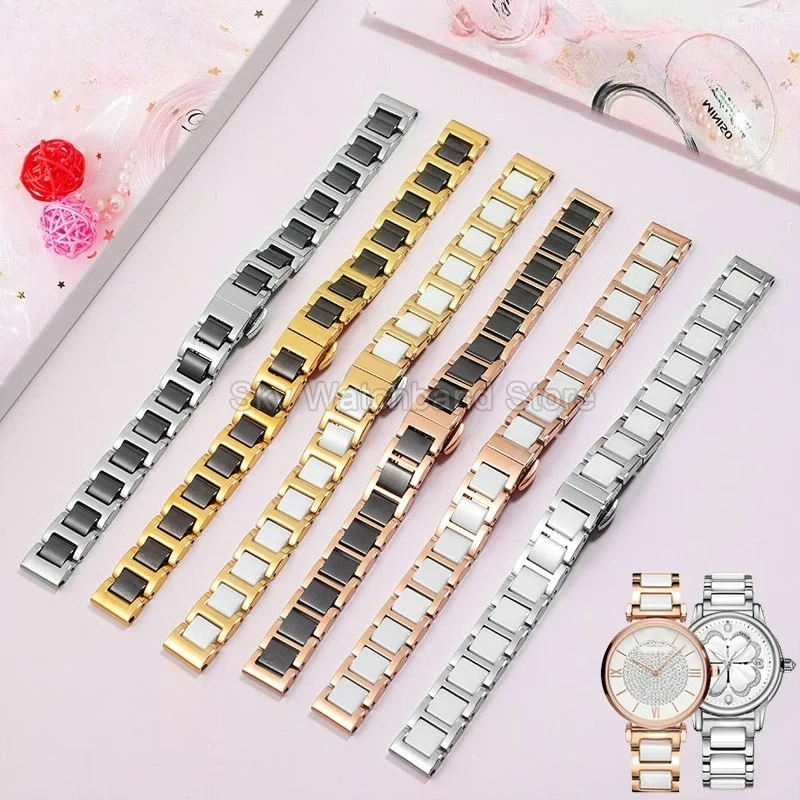 

Для TianWang CK Armani EBOHR Casio FLYTA Series изысканный браслет из нержавеющей стали и керамики 12 ~ 22 мм водонепроницаемый ремешок для часов