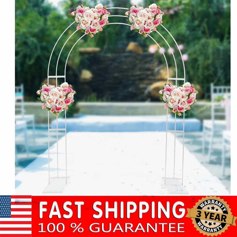 

8.53Ft Metal Wedding Garden Arch Trellis Heavy Duty Backdrop Balloon Archway Decoration Stand with Indoor Outdoor Party Ceremony