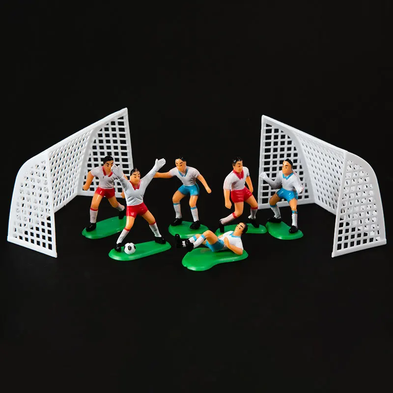 9pcs/set Football Boy Cake Decoration Soccer Field Players Doll Cupcake Topper Happy Birthday Party Decor Sports Kids Boy