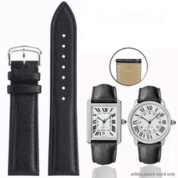 Quick release cowhide watch strap for men and women For Cartier Tank London Solo Cow Band Folding Pin Buckle 16 17 19 20 22 23mm