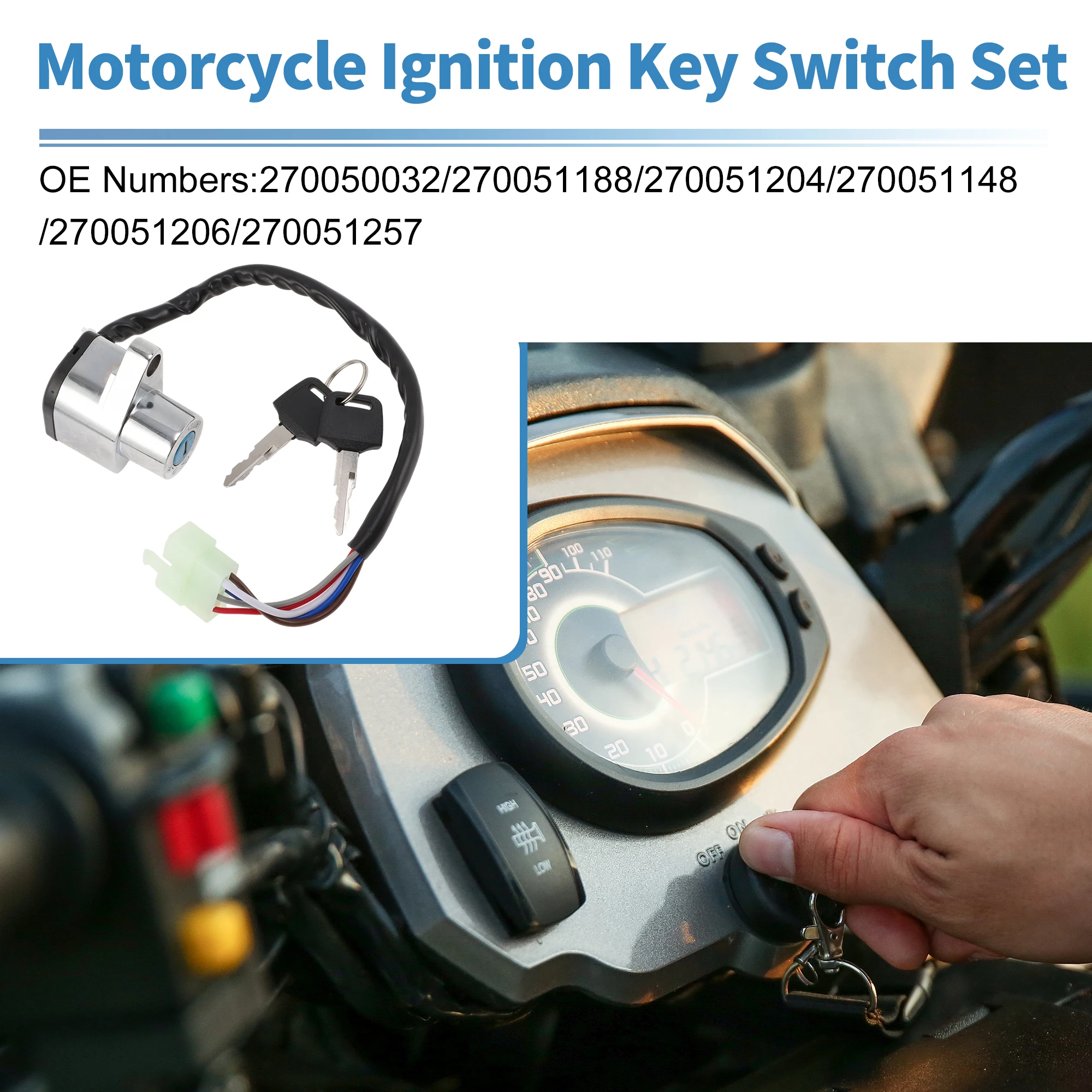 

Переключатель зажигания UXCELL №270050032 для Kawasaki EN400 Vulcan 400 1990-1993, 1 комплект