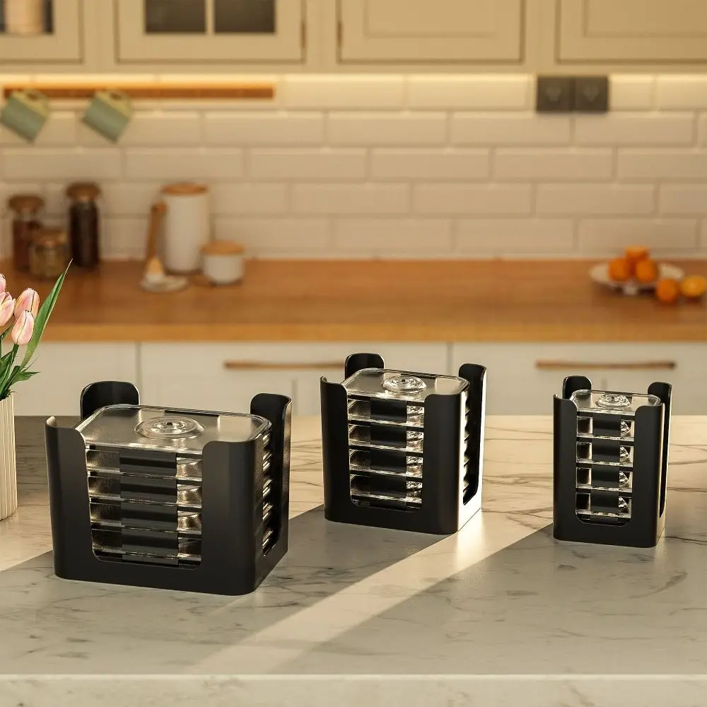 Organizador de Tapas para Contenedores de Alimentos, 3 Piezas, Capacidad para 24 Tapas, Almacenamiento de Tapas para Cajas de Comida de Plástico, Compatible con Rubbermaid Brilliance