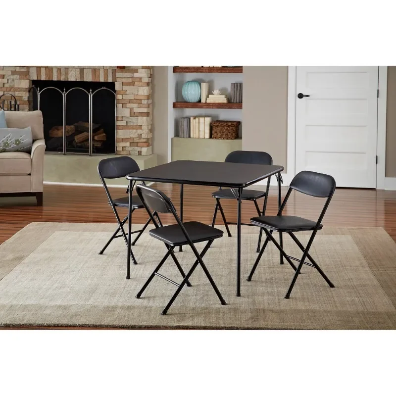 5-Piece Card Table Set, Black furniture  multifunctional furniture