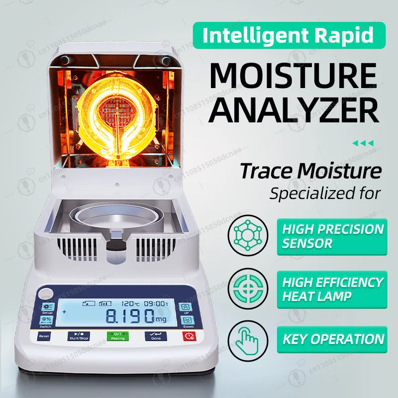 High-Precision Halogen Moisture Analyzer for Food Tea Corn Feed Plastic Granules Rubber