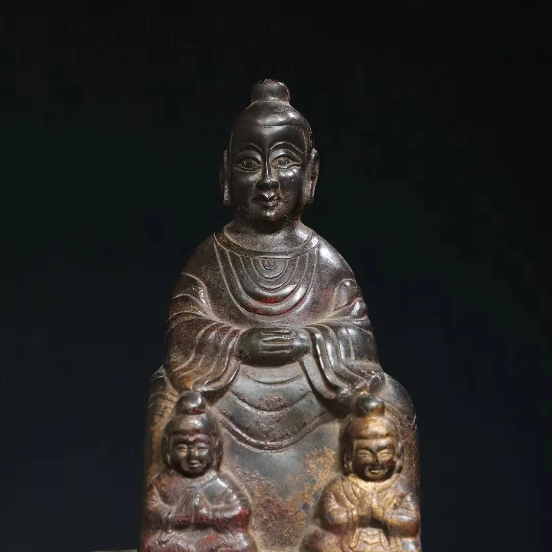 Old Qing Dyansty Tibet copper Buddha statue, King of the Earth,Handmade