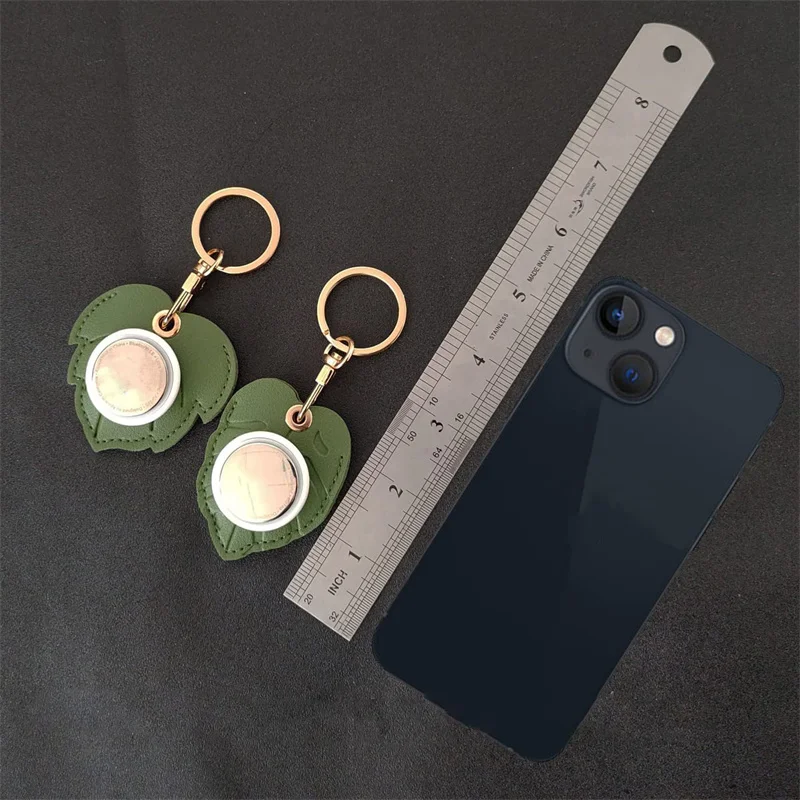 For Airtag Cute Fruit Leather Protective Case With Keychain For Apple Anti-lost Tracker Locator Device For Airtag Accessories