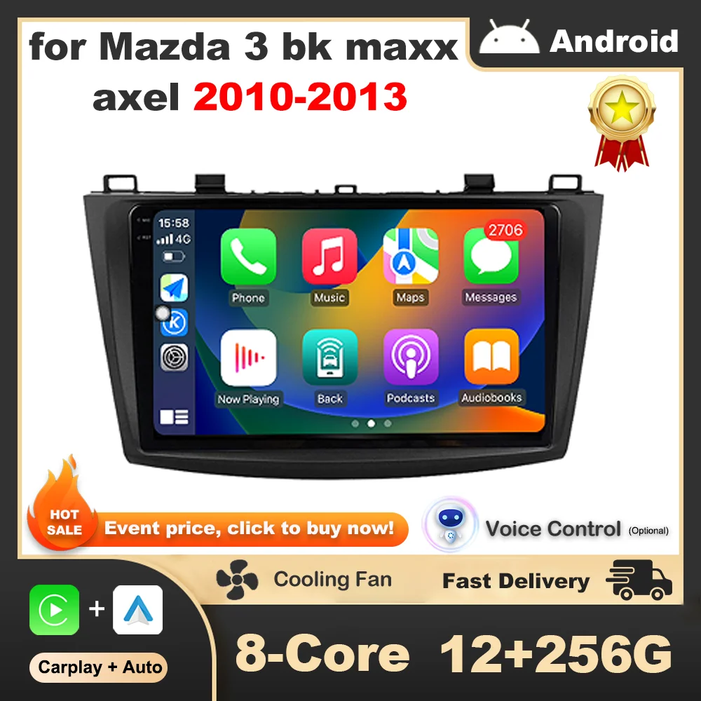 

Android OS 9 inch Car Radio GPS Navi for Mazda 3 bk maxx axel 2010 - 2013 Wireless Carplsy Voice control Video Multimedia Player