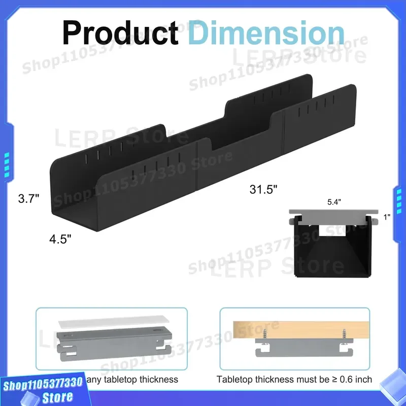 Foldable Felt Desk Cable Tray Thickened Organizer for Standing Desk Durable Office Home Tool Storage Solution Wire Management