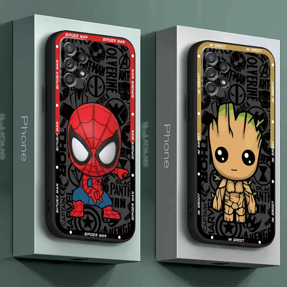 Marvel Sipider Man Groot Phone Case for Samsung Galaxy A33 A72 A52 A53 A23 A34 A24 A22 A54 A12 A14 A42 A32 A11 A21s A13 Cover