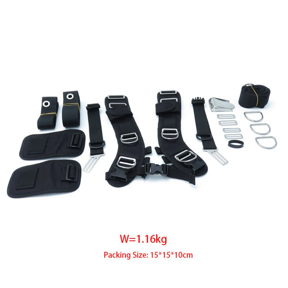 Sea-proof Backplate Set Diving Backmount Harness Scuba Diving Comfortable Shoulder Pad Rust-resistant Metal Parts