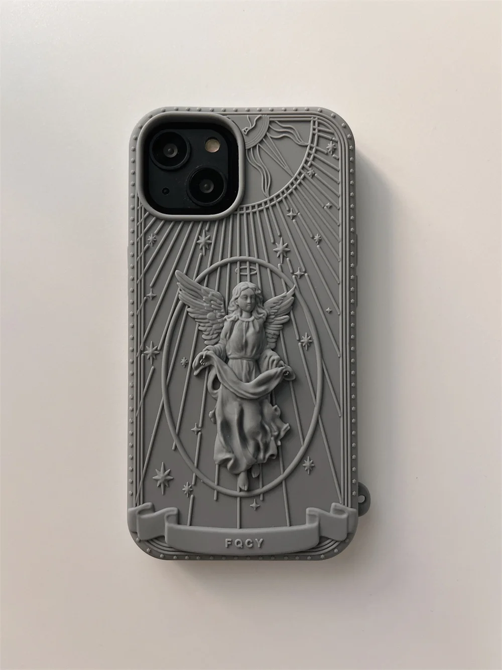 Retro Artwork 3D Angel Statue Phone Case For Iphone 15 14 13 12 11 Pro Max Literature Trendy Silicone Shockproof Soft Back Cover