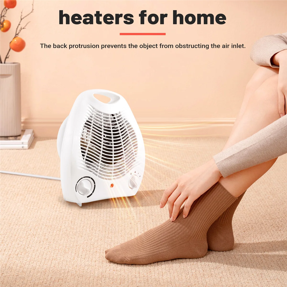Mini radiateur soufflant électrique portable, 2000W, 220V, 3 réglages de chauffage, réchauffeur d'espace de chauffage à l'air, ventilateur E, hiver
