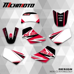 MCHMFG For Yamaha PW50 PW 50 Motorcycle Graphics Background Decal Stickers Kits Number Name Custom