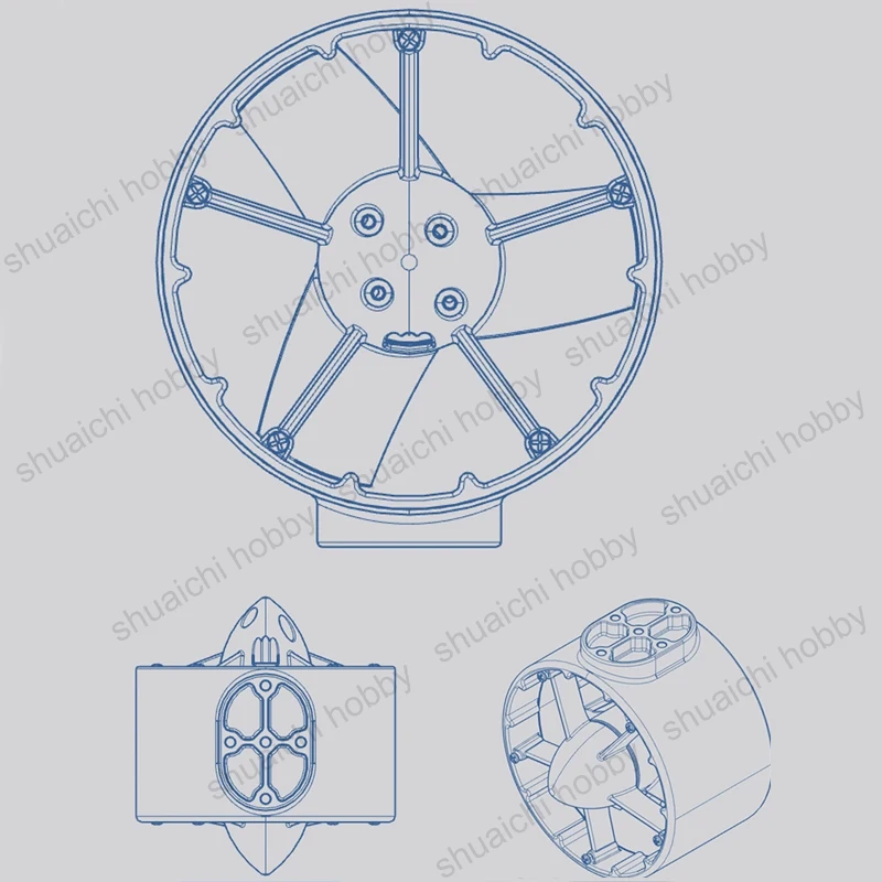 Propulsor subacuático ROV de 12-24V, 400W, hélice CCW/CW, Motor sin escobillas, empuje de 7KG para Robot submarino, barco de cebo RC