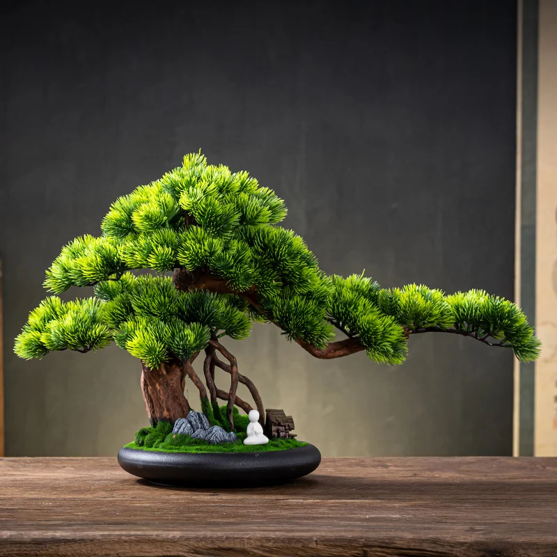 Large beauty Luo Han pine new Chinese entrance club interior decoration landscape fake tree simulation tree pine