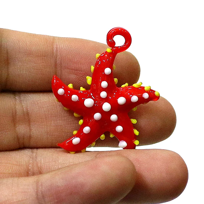Niedliche meeres tiere Seestern Charme Miniatur glas Seestern Anhänger Dekoration für DIY Schmuck Halskette Armband Herstellung Zubehör oder Aquarium Dekoration Vorräte – Detail 29