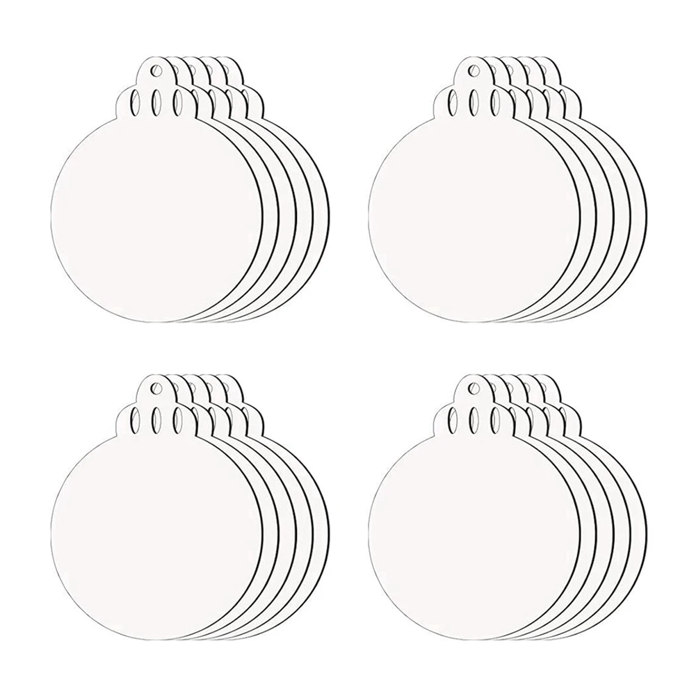 

20 шт., сублимационные рождественские украшения, заготовки из МДФ, двухсторонние термопереносные сублимационные мемориальные рождественские украшения