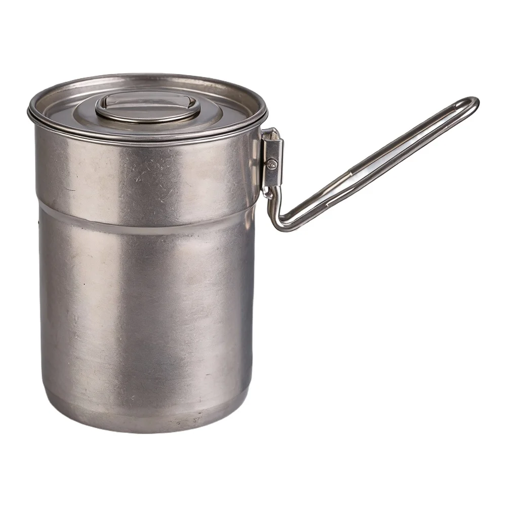 

Silver 304 Stainless Pot Easy Clean Camping Cookware Portable Cookware Includes Storage Bag 304 Stainless Steel