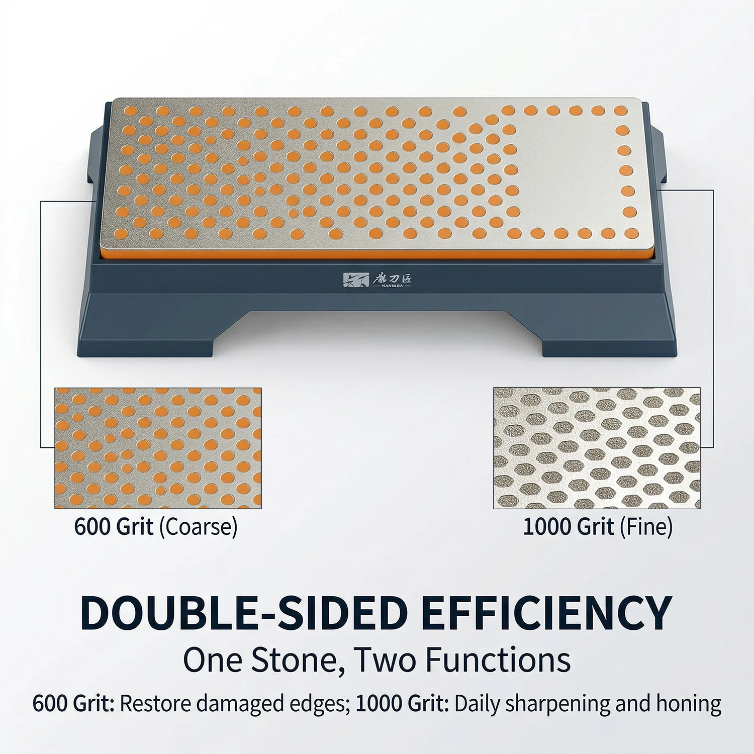 Dual-Sided Diamond Sharpening Stone | Coarse 600 Grit / Fine 1000 Grit | with Box - view 6