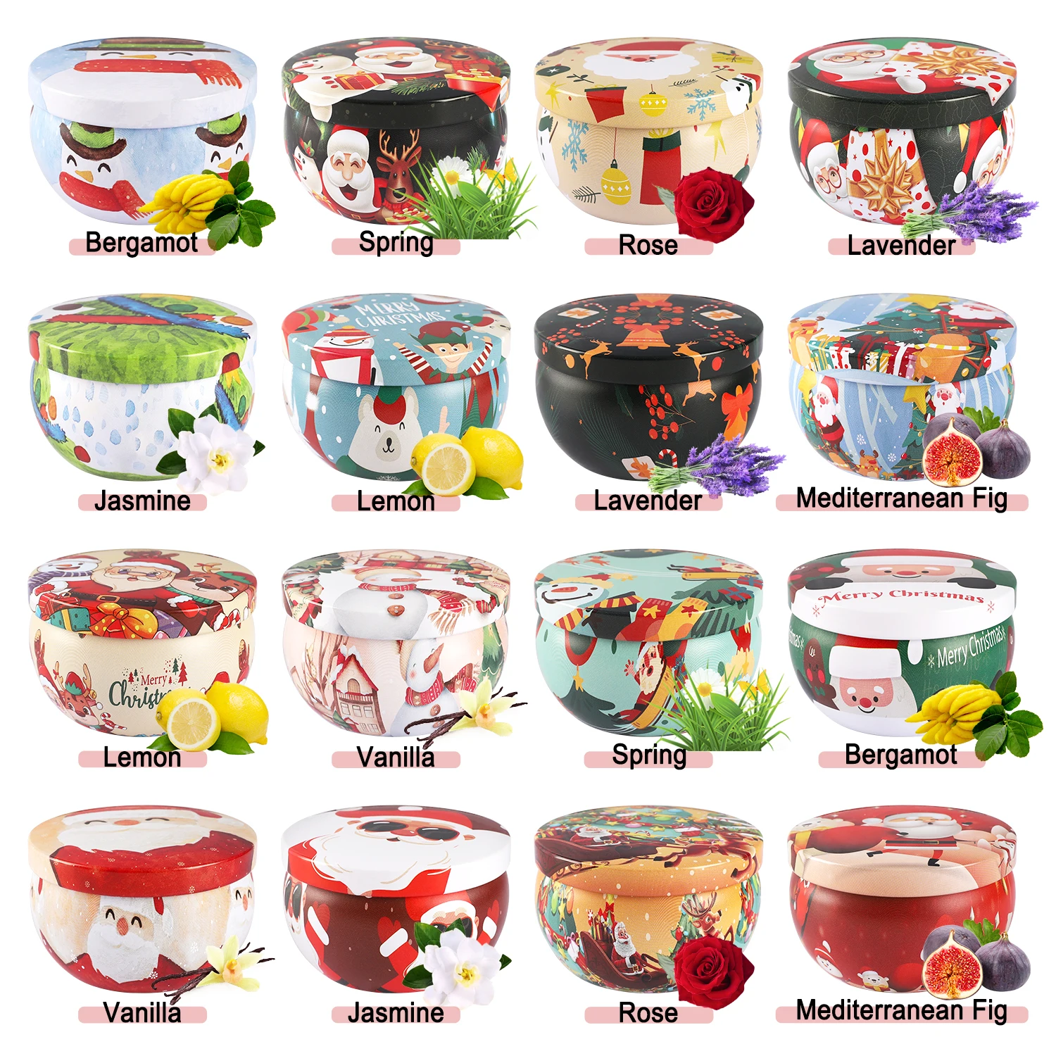 2.3 inch, 16-Piece Christmas S - Scented Candle Set ulasan dan harga