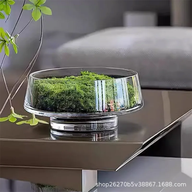 Transparent Large-mouth Glass Flowerpots, Succulents, Moss Micro-landscapes, Hydroponic Flower Vases,decorations Ornaments