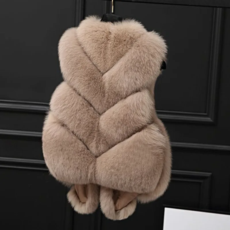 Fur Coat Women's Vest Autumn Winter Short 2024 New Slim Jacket Lady Clothing