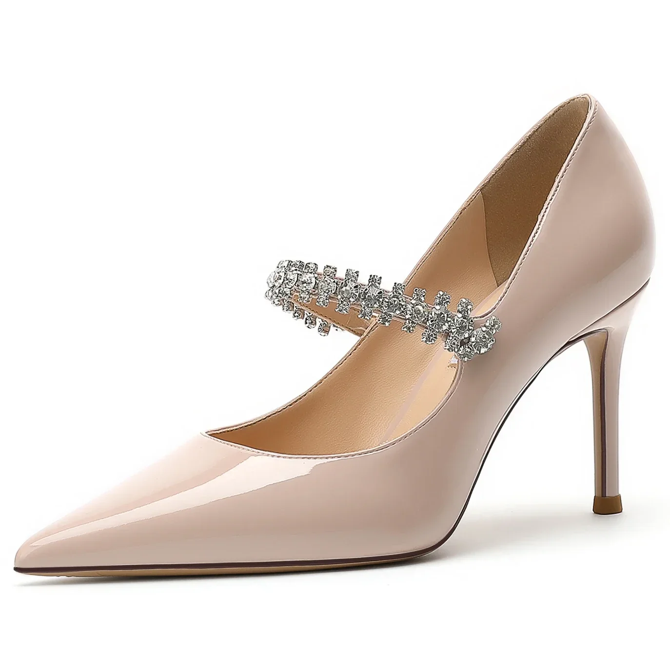 

【Measure your feet length before order】Crystals Luxry Designer Women High Heels Pumps Pointy Toe Evening Dress Shoes 128-CHC-33