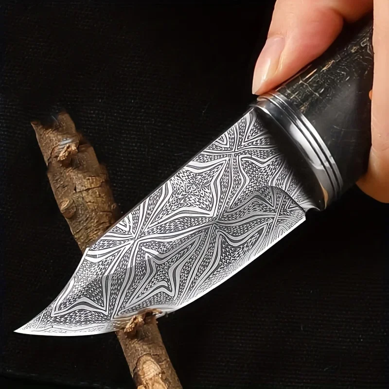 Fruit knife household knife carry portable outdoor knife high hardness damascus steel knife TB9195