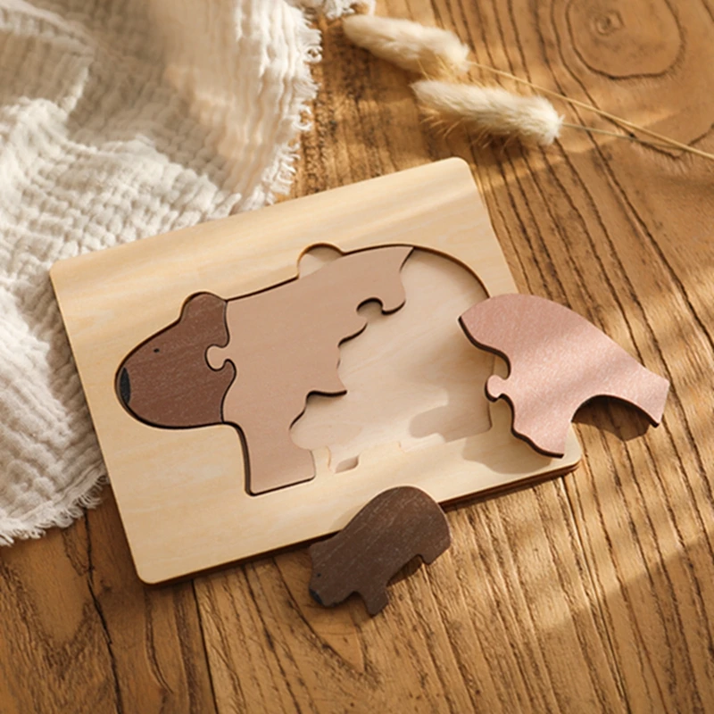 Animal Puzzle Montessori Toys Baby 0 12 Months Newborn Educational Children Toys Wooden Puzzle Board Game Puzzle 1 Years Old