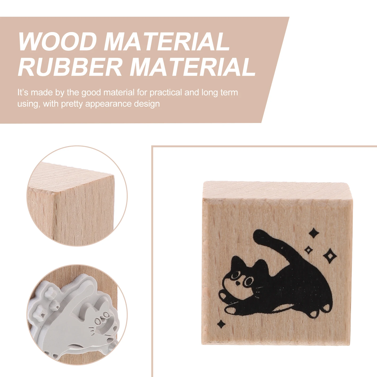 

2pcs Stamps Retro Cats Stamps For Crafts Series Small Size Easy Storage Crafting Journal Decorative Rubber Stamp Set