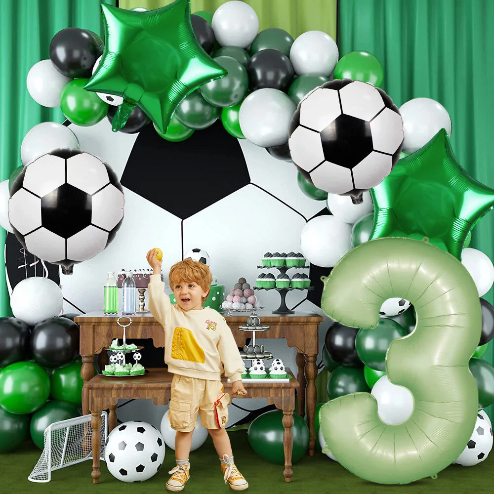 

Number Aluminium Foil Balloons Green Star Mylar Helium Balloon Soccer Sports Theme Birthday Party Anniversary Decoration Supplie