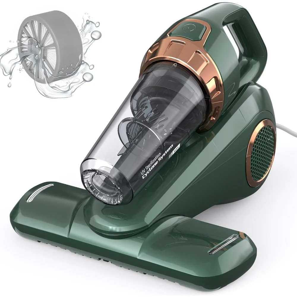 

HAOYUNMA Handheld Bed Vacuum Cleaner Machine, Mattress Vacuum Cleaner with 15KPa Suction, UV Light, Washable HEPA Filter