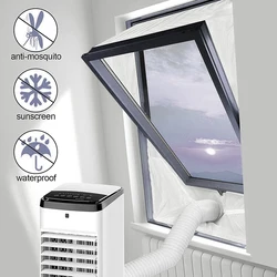 Panno sigillante per condizionatore d'aria Mobile guarnizione universale per finestra con chiusura ad aria piastra in tessuto guarnizione per finestra Airlock con Kit di sigillatura per uscita con cerniera