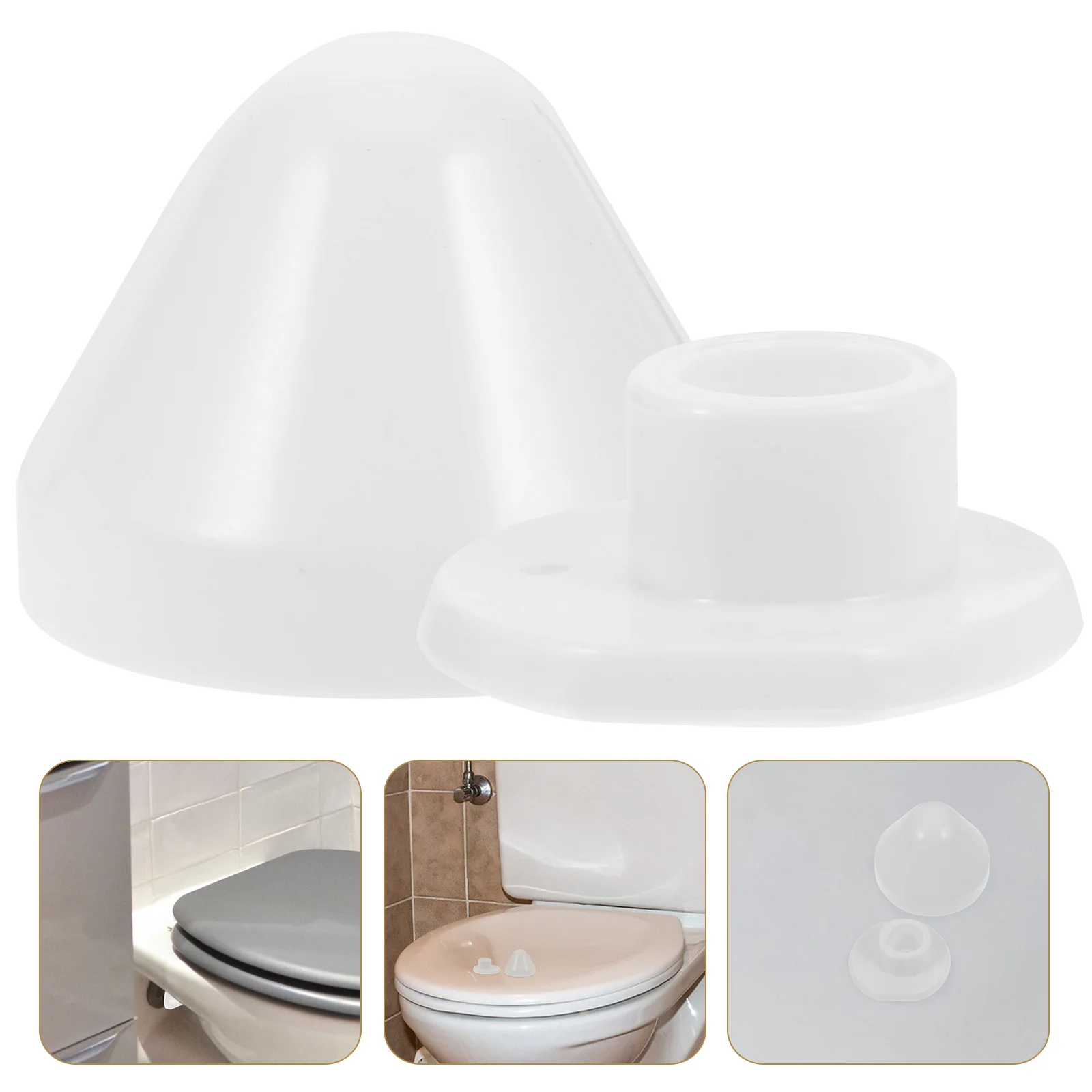 1 Set White Wall Mounted Toilet Bolt Covers Decorative Caps for Bathroom Sanitary Ware Accessories Easy Install Plastic