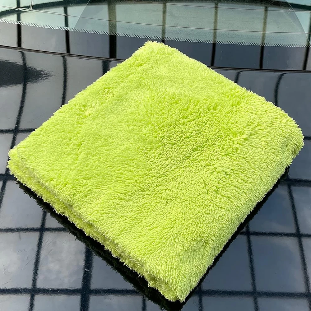 5 Stück randloses Mikrofaser-Automobilhandtuch, Details, chemische Reinigung, Poliertuch, Plüsch, saugfähiges Mikrofasertuch, 500 g/m – Detail 12